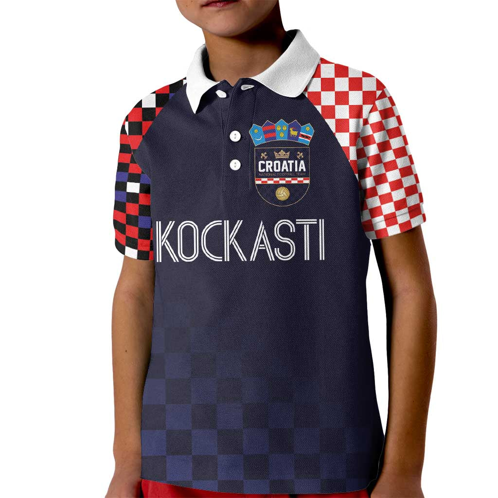 Custom Croatia Football Go Checkered Ones Kid Polo Shirt