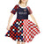 Custom Croatia Football Go Checkered Ones Kid Short Sleeve Dress