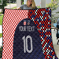 Croatia-themed quilt with red-and-white checks, dark navy patches, and big number 10