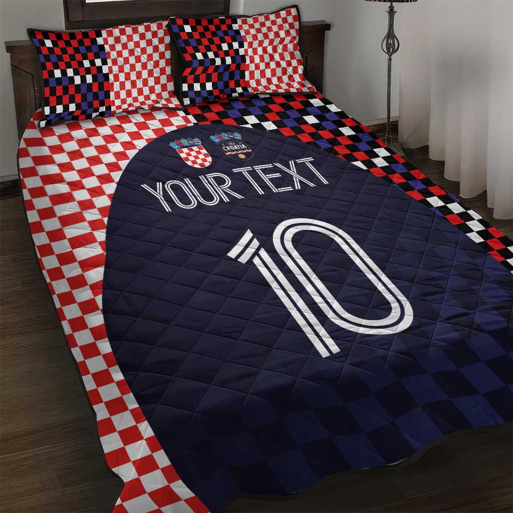 Custom Croatia Football Go Checkered Ones Quilt Bed Set - Wonder Print Shop