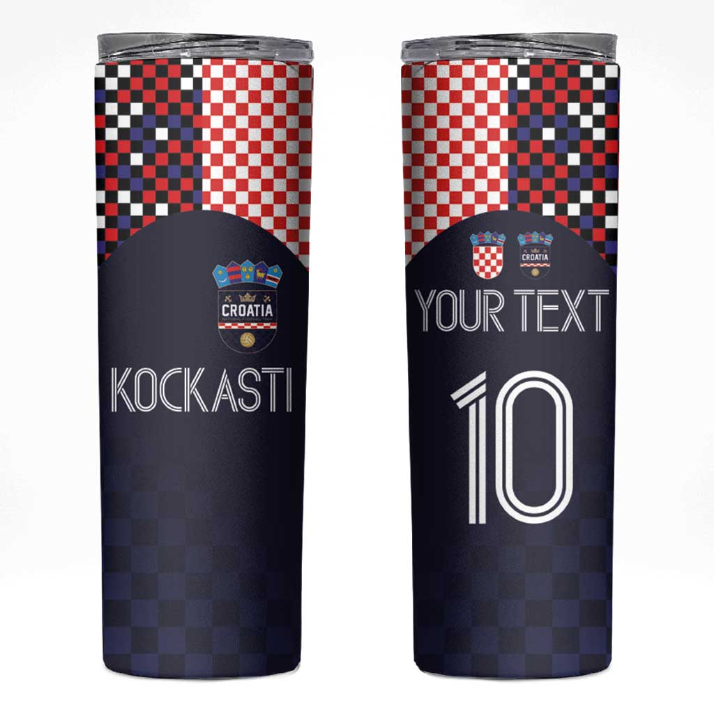 Custom Croatia Football  - Go Checkered Ones Skinny Tumbler - Wonder Print Shop