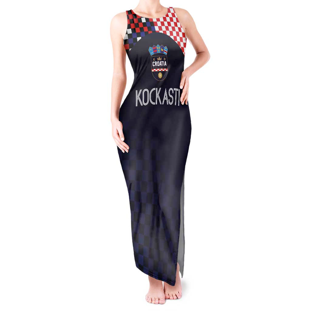 Custom Croatia Football Go Checkered Ones Tank Maxi Dress - Wonder Print Shop