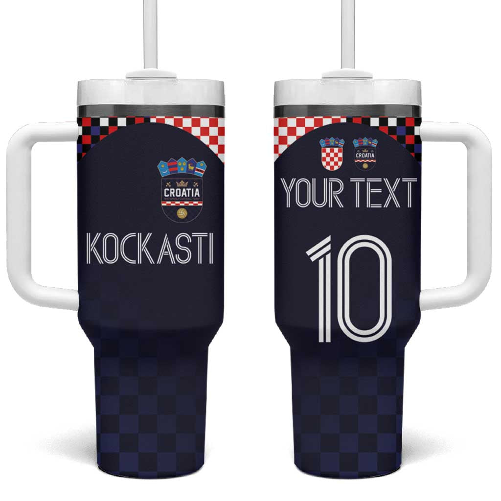 Custom Croatia Football  - Go Checkered Ones Tumbler With Handle - Wonder Print Shop