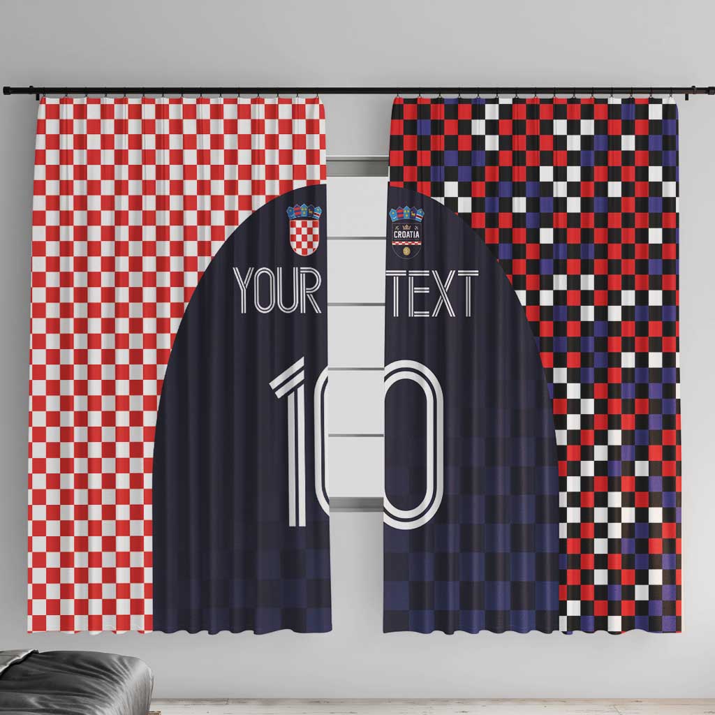 Custom Croatia Football Go Checkered Ones Window Curtain - Wonder Print Shop