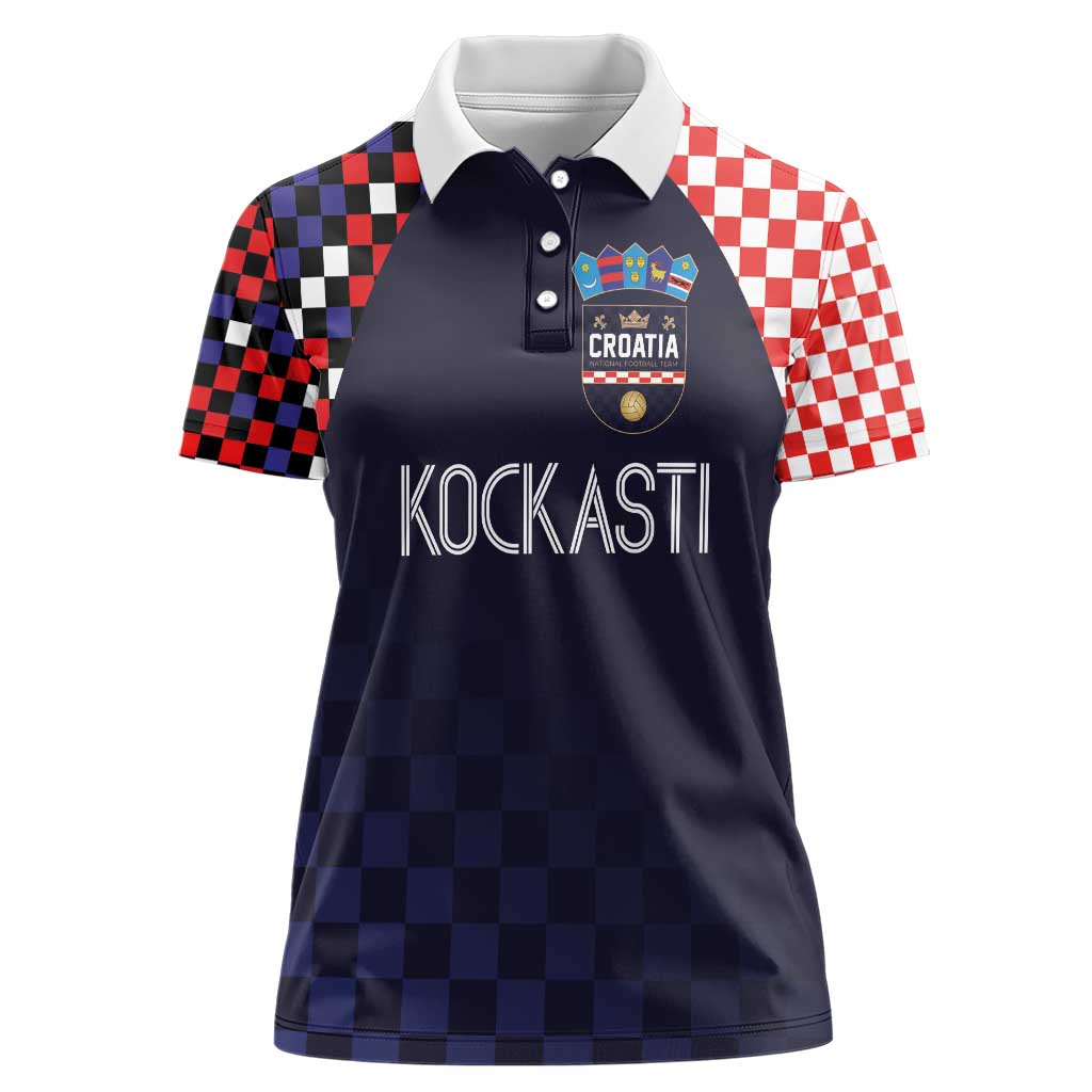 Custom Croatia Football Go Checkered Ones Women Polo Shirt - Wonder Print Shop