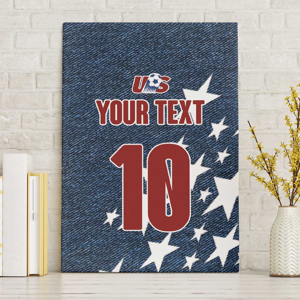 Custom United States Soccer Canvas Wall Art Retro 1994 Denim Style