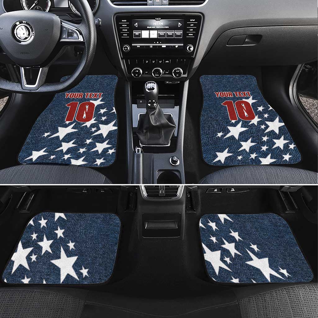 Custom United States Soccer Car Mats Retro 1994 Denim Style