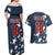 Custom United States Soccer Couples Matching Off Shoulder Maxi Dress and Hawaiian Shirt Retro 1994 Denim Style