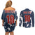 Custom United States Soccer Couples Matching Off Shoulder Short Dress and Long Sleeve Button Shirt Retro 1994 Denim Style