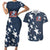 Custom United States Soccer Couples Matching Short Sleeve Bodycon Dress and Hawaiian Shirt Retro 1994 Denim Style