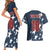 Custom United States Soccer Couples Matching Short Sleeve Bodycon Dress and Hawaiian Shirt Retro 1994 Denim Style