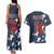 Custom United States Soccer Couples Matching Tank Maxi Dress and Hawaiian Shirt Retro 1994 Denim Style