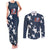 Custom United States Soccer Couples Matching Tank Maxi Dress and Long Sleeve Button Shirt Retro 1994 Denim Style