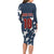 Custom United States Soccer Family Matching Long Sleeve Bodycon Dress and Hawaiian Shirt Retro 1994 Denim Style