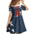 Custom United States Soccer Family Matching Off The Shoulder Long Sleeve Dress and Hawaiian Shirt Retro 1994 Denim Style