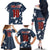 Custom United States Soccer Family Matching Off The Shoulder Long Sleeve Dress and Hawaiian Shirt Retro 1994 Denim Style