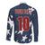 Custom United States Soccer Family Matching Off The Shoulder Long Sleeve Dress and Hawaiian Shirt Retro 1994 Denim Style