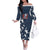 Custom United States Soccer Family Matching Off The Shoulder Long Sleeve Dress and Hawaiian Shirt Retro 1994 Denim Style