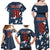 Custom United States Soccer Family Matching Off Shoulder Maxi Dress and Hawaiian Shirt Retro 1994 Denim Style