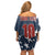 Custom United States Soccer Family Matching Off Shoulder Short Dress and Hawaiian Shirt Retro 1994 Denim Style