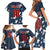 Custom United States Soccer Family Matching Short Sleeve Bodycon Dress and Hawaiian Shirt Retro 1994 Denim Style