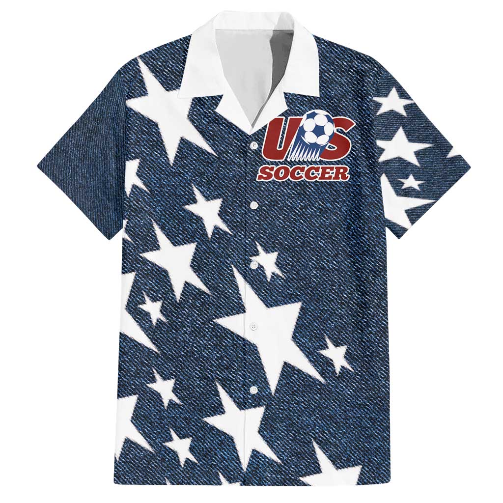 Custom United States Soccer Hawaiian Shirt Retro 1994 Denim Style