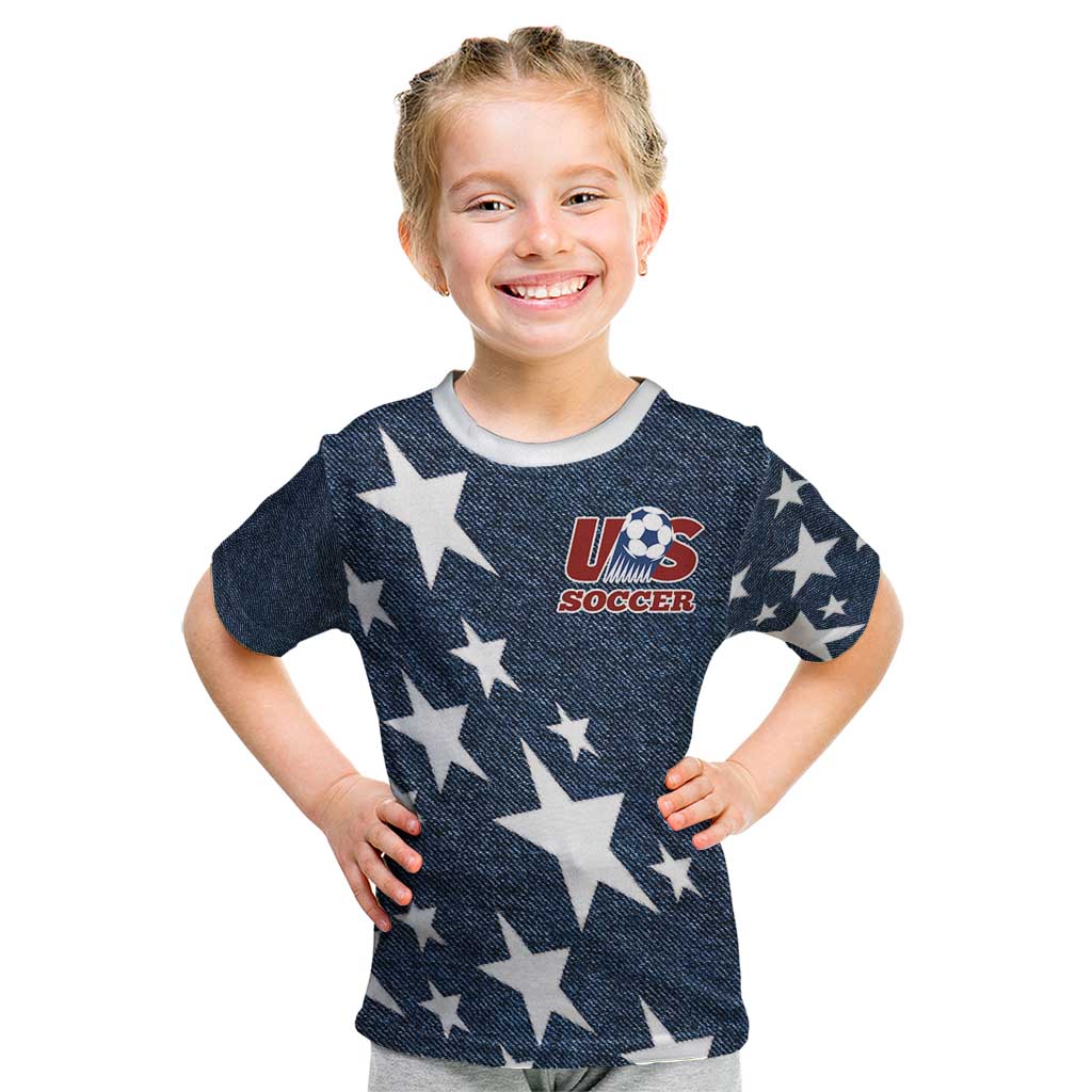 Custom United States Soccer Kid T Shirt Retro 1994 Denim Style