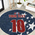 Custom United States Soccer Round Carpet Retro 1994 Denim Style - Wonder Print Shop