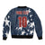 Custom United States Soccer Sleeve Zip Bomber Jacket Retro 1994 Denim Style - Wonder Print Shop