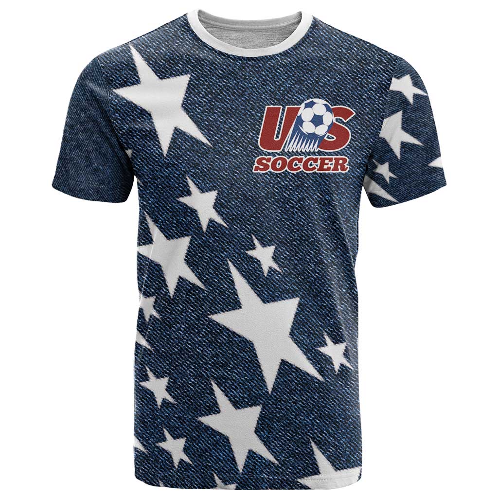 Custom United States Soccer T Shirt Retro 1994 Denim Style - Wonder Print Shop