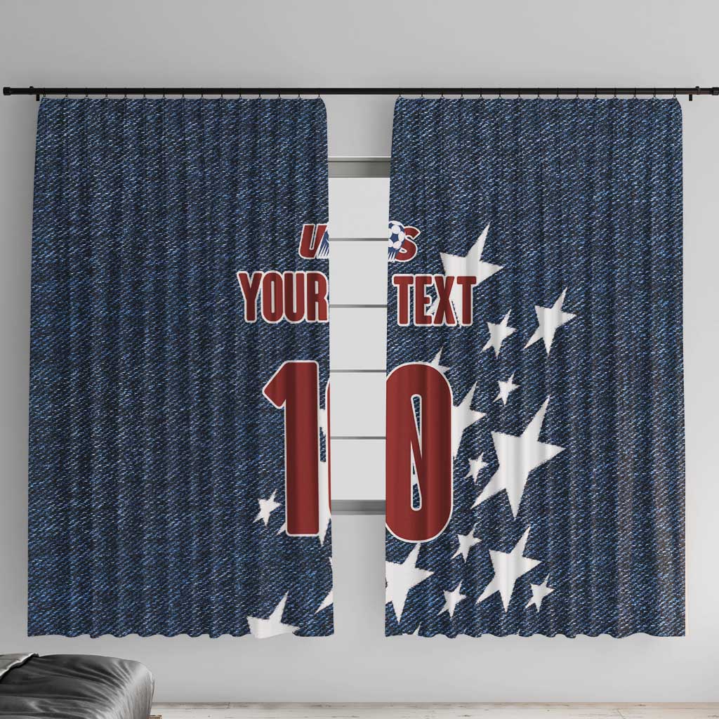 Custom United States Soccer Window Curtain Retro 1994 Denim Style - Wonder Print Shop