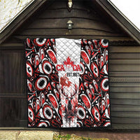 Canada Day Quilt The Forest Moose and Maple Leaves-Haida Pattern