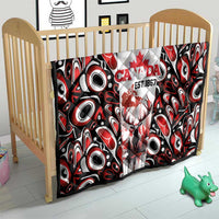 Canada Day Quilt The Forest Moose and Maple Leaves-Haida Pattern