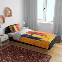 Personalized Romania Flag Day Bedding Set Traditional Pattern Royal Style