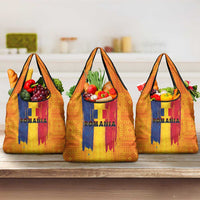 Personalized Romania Flag Day Grocery Bag Traditional Pattern Royal Style