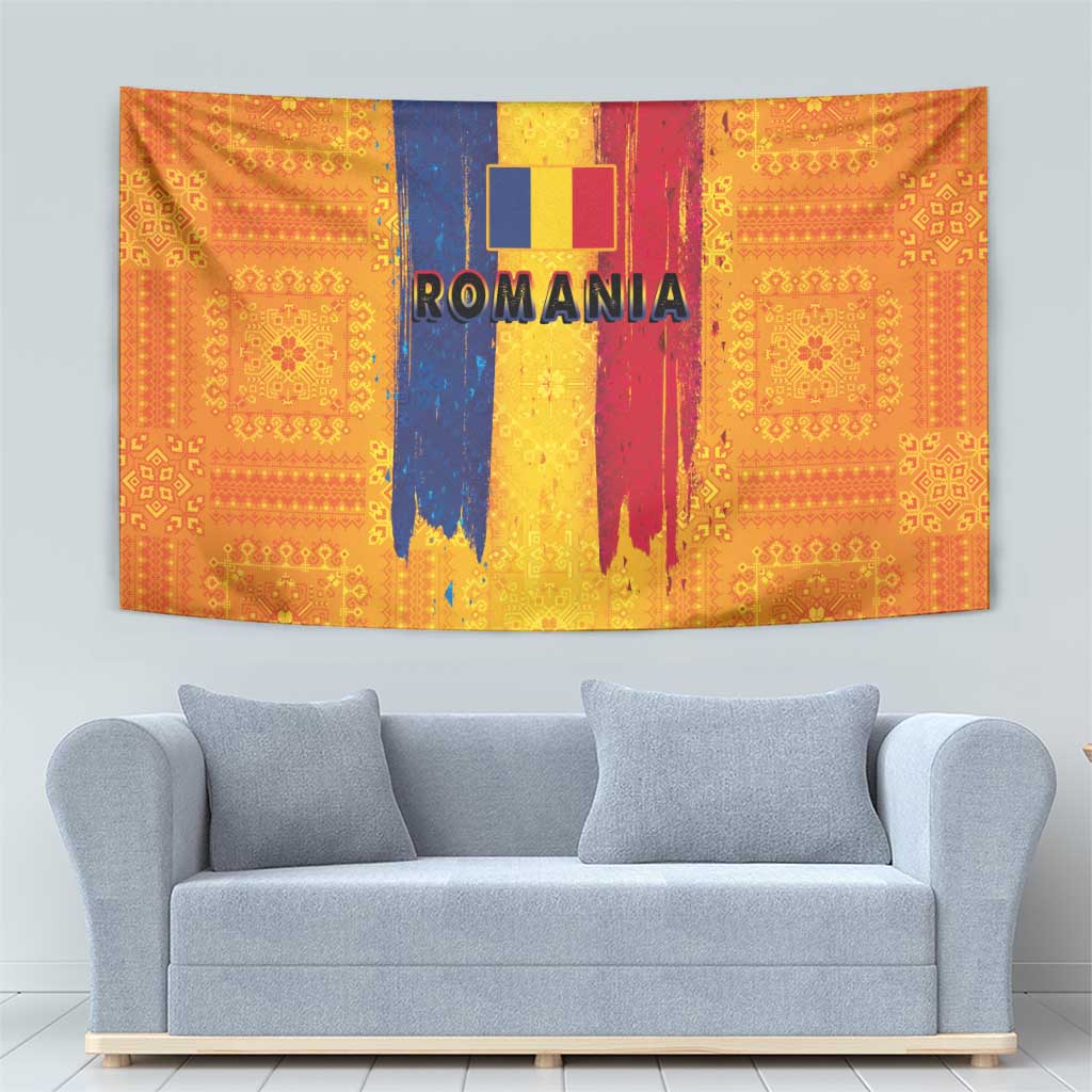 Personalized Romania Flag Day Tapestry Traditional Pattern Royal Style