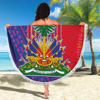 Haiti National Emblem Beach Blanket Dashiki and Polynesian Pattern
