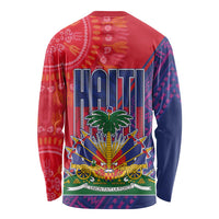 Haiti National Emblem Long Sleeve Shirt Dashiki and Polynesian Pattern
