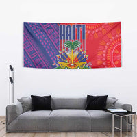 Haiti National Emblem Tapestry Dashiki and Polynesian Pattern