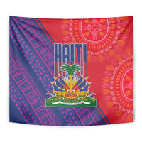 Haiti National Emblem Tapestry Dashiki and Polynesian Pattern