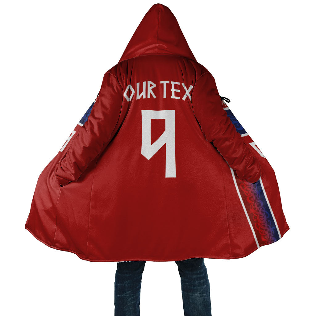 Norwegian Football Custom 2026 Cloak Norge Viking Ornament Red Color