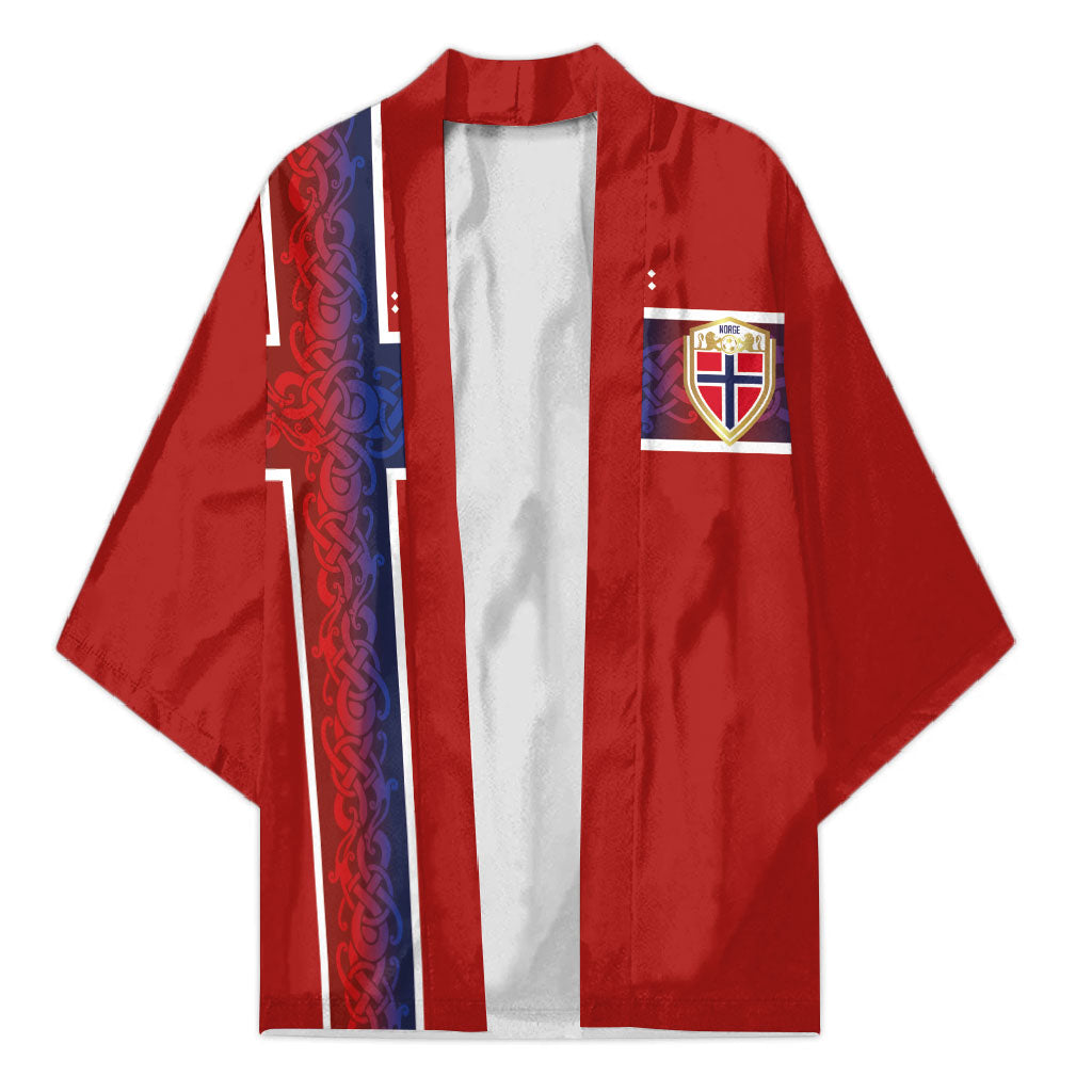 Norwegian Football Custom 2026 Kimono Norge Viking Ornament Red Color