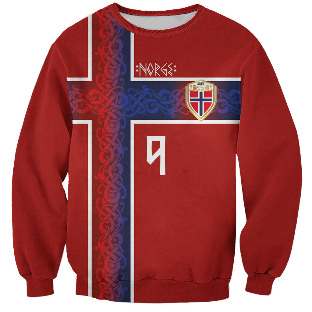 Norwegian Football Custom 2026 Sweatshirt Norge Viking Ornament Red Color