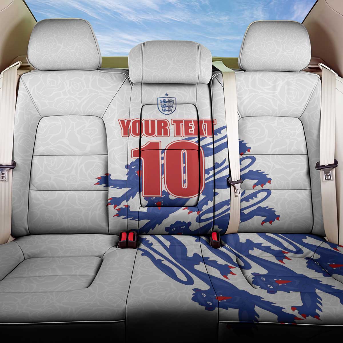 Custom England Football 2024 Road to The Champion Back Car Seat Cover Football's Coming Home - Wonder Print Shop