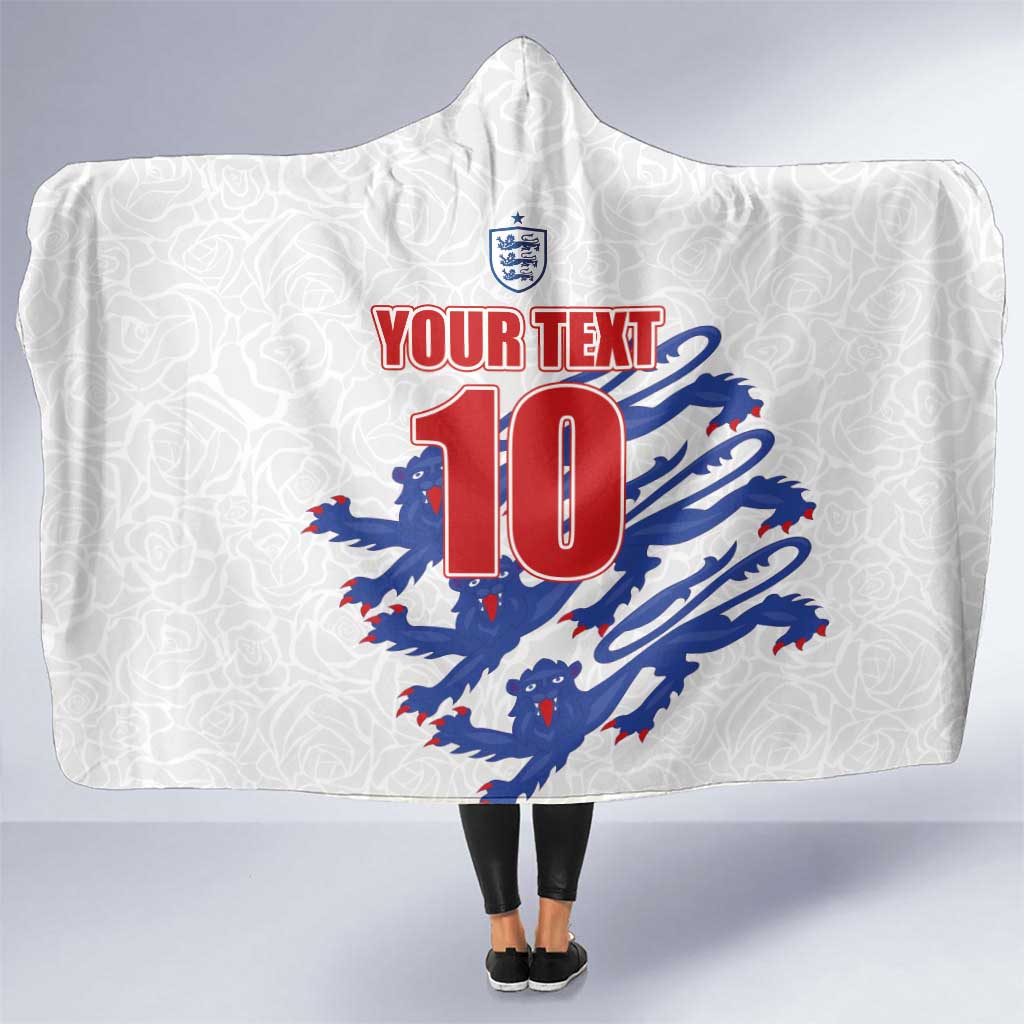 Custom England Football 2024 Road to The Champion Hooded Blanket Football's Coming Home