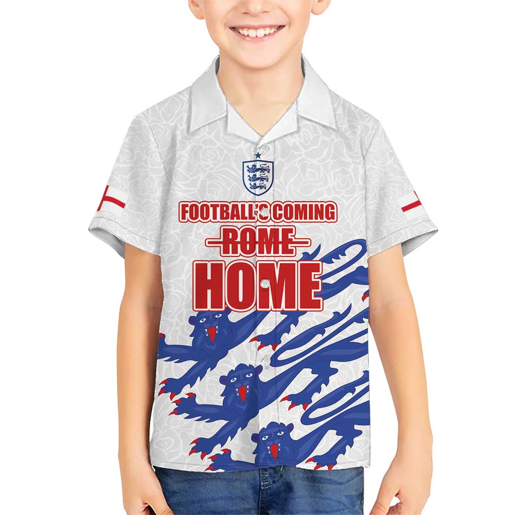 Custom England Football 2024 Road to The Champion Kid Hawaiian Shirt Football's Coming Home - Wonder Print Shop