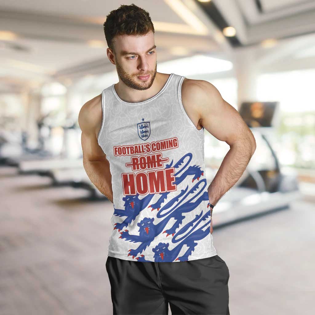 Custom England Football 2024 Road to The Champion Men Tank Top Football's Coming Home - Wonder Print Shop