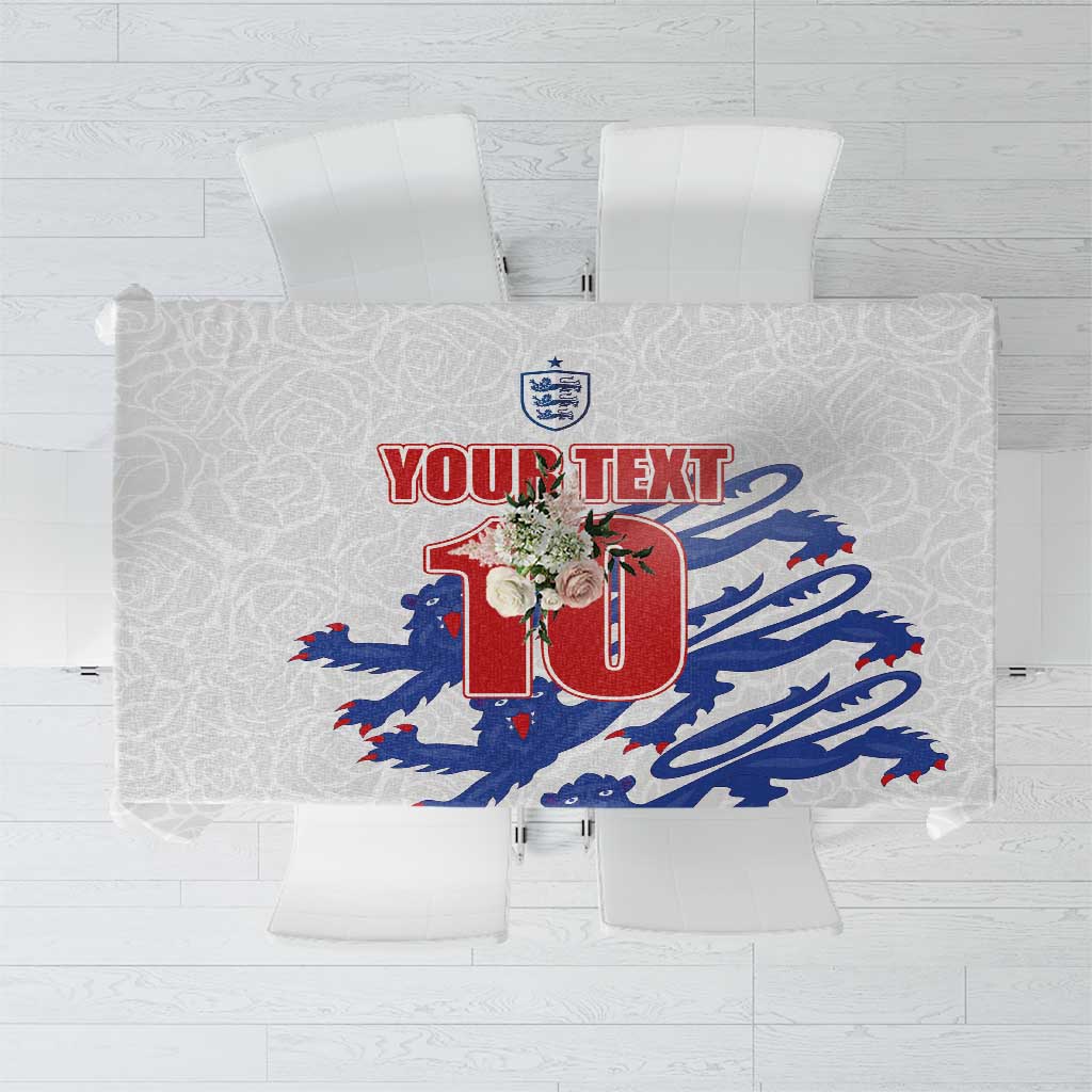 White tablecloth with customizable 'YOUR TEXT' and large blue-red England splash