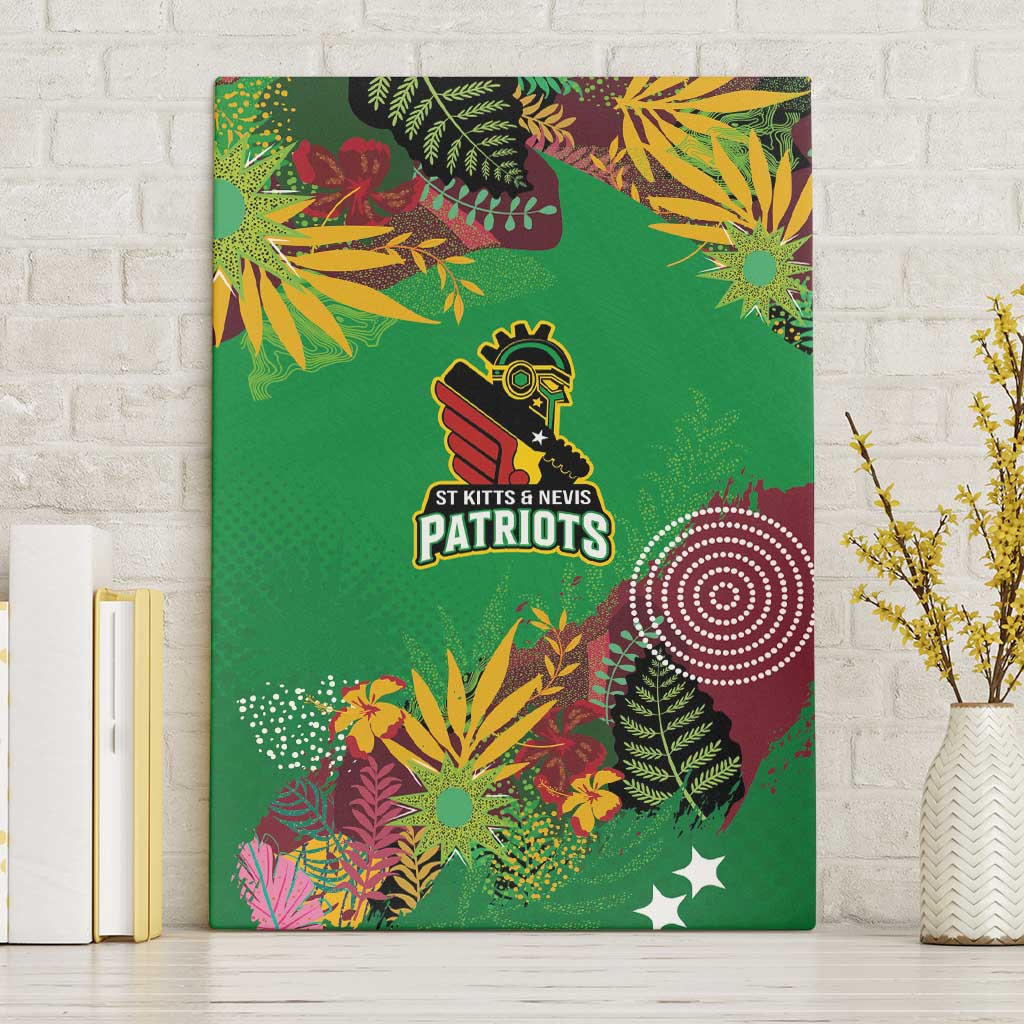 St Kitts and Nevis Cricket Patriots Canvas Wall Art Caribbean Tropical Plants Sporty Green - Wonder Print Shop