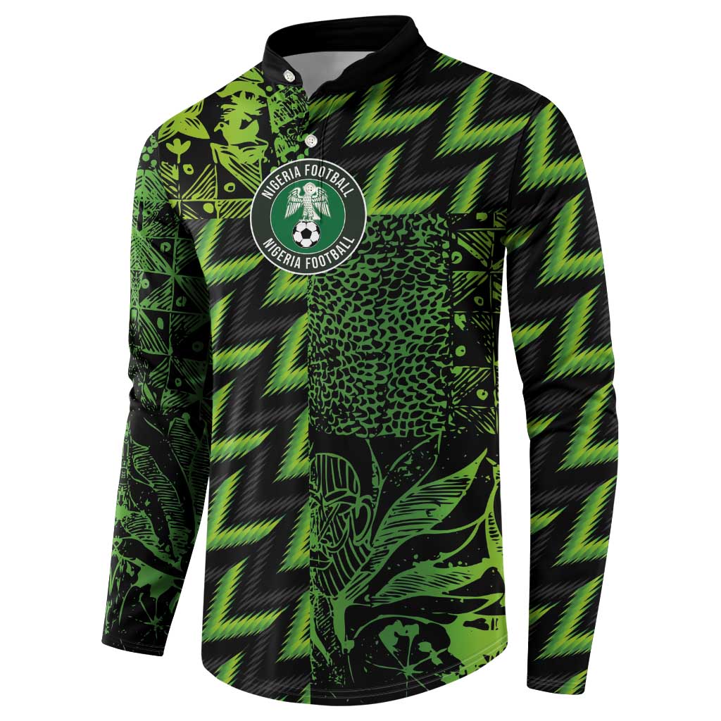 Custom Nigeria Football Button Sweatshirt Super Eagles Champions - Wonder Print Shop